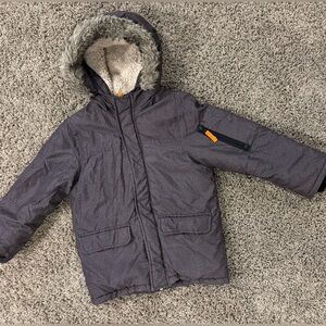 Carter’s boys gray winter coat with hood, size 7